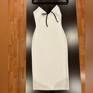 White and white bodycon dress